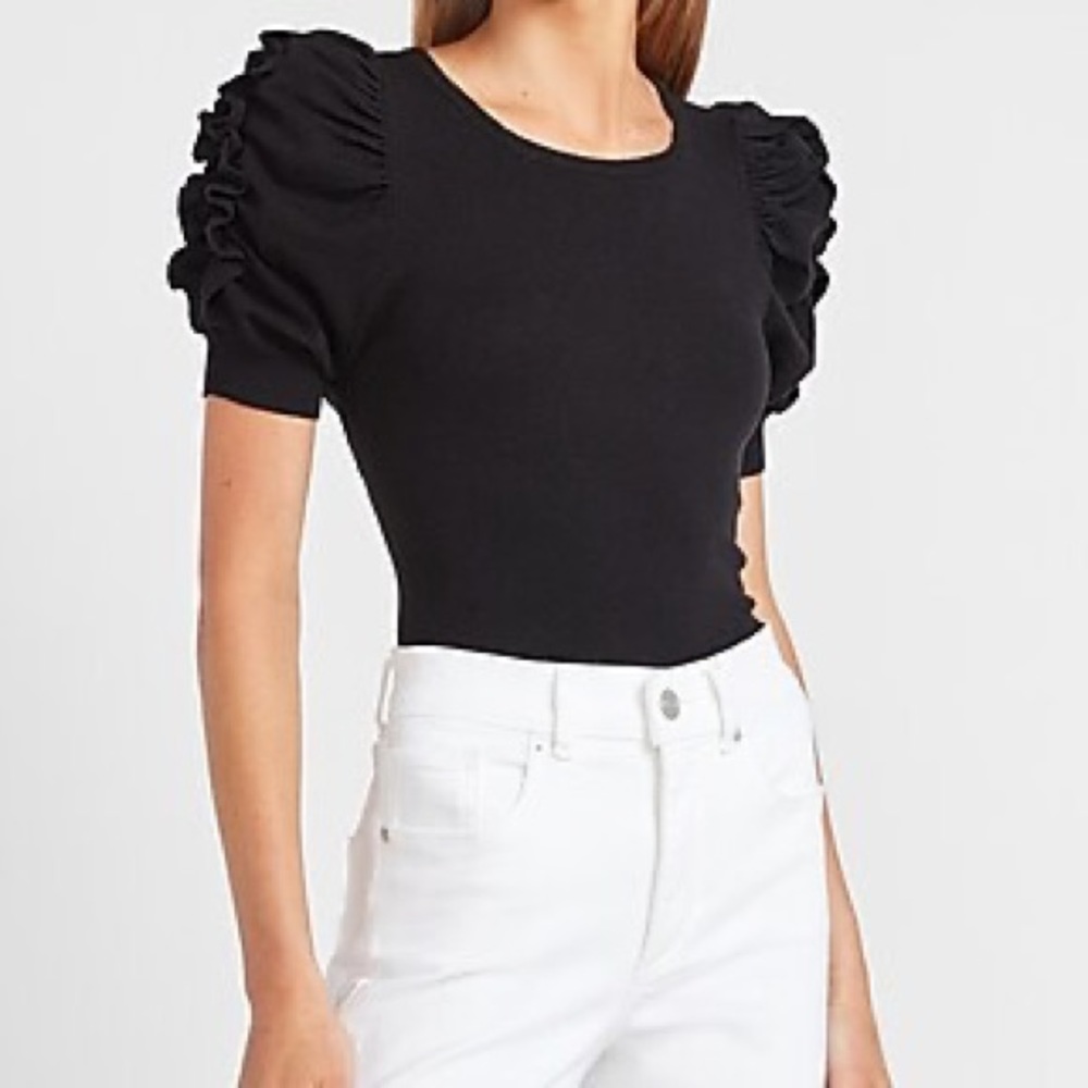 New with tags! EXPRESS, Short Ruffle Sleeves Sweater.